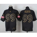 nike nfl jerseys san francisco 49ers #99 smith black[Elite gold lettering fashion]