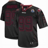 nike nfl jerseys san francisco 49ers #99 smith black[Elite lights out 50th Patch]