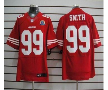 nike nfl jerseys san francisco 49ers #99 smith red[Elite 50th Patch]