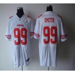 nike nfl jerseys san francisco 49ers #99 smith white[Elite 50th Patch]