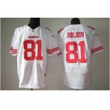 nike nfl san francisco 49ers #81 boldin white[Elite]