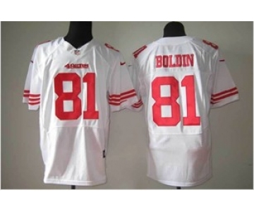 nike nfl san francisco 49ers #81 boldin white[Elite]