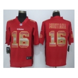 2015 new nike san francisco 49ers #16 montana red strobe jerseys[limited]