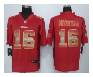 2015 new nike san francisco 49ers #16 montana red strobe jerseys[limited]