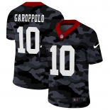 Men New Nike San Francisco 49ers #10 Garoppolo 2020 Nike Camo Salute to Service Limited Jersey