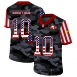 Men  New Nike San Francisco 49ers  #10 Garoppolo 2020 Nike USA Camo Salute to Service Limited Jersey