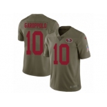 Men Nike San Francisco 49ers #10 Jimmy Garoppolo Limited Olive 2017 Salute to Service NFL Jersey