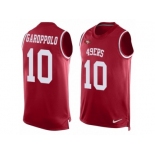 Men Nike San Francisco 49ers #10 Jimmy Garoppolo Limited Red Player Name & Number Tank Top NFL Jersey