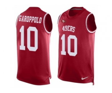 Men Nike San Francisco 49ers #10 Jimmy Garoppolo Limited Red Player Name & Number Tank Top NFL Jersey