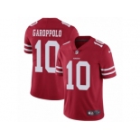 Men Nike San Francisco 49ers #10 Jimmy Garoppolo Red Team Color Vapor Untouchable Limited Player NFL Jersey