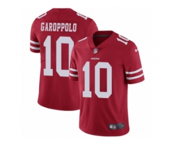 Men Nike San Francisco 49ers #10 Jimmy Garoppolo Red Team Color Vapor Untouchable Limited Player NFL Jersey