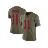 Men Nike San Francisco 49ers #11 Marquise Goodwin Limited Olive 2017 Salute to Service NFL Jersey