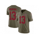 Men Nike San Francisco 49ers #13 Aaron Burbridge Limited Olive 2017 Salute to Service NFL Jersey