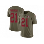 Men Nike San Francisco 49ers #21 Deion Sanders Limited Olive 2017 Salute to Service NFL Jersey