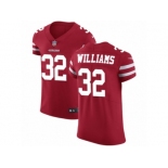 Men Nike San Francisco 49ers #32 Joe Williams Red Team Color Vapor Untouchable Elite Player NFL Jersey