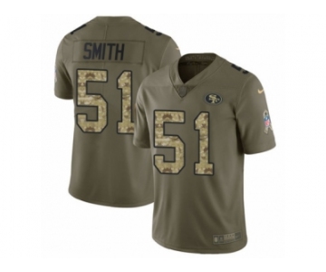 Men Nike San Francisco 49ers #51 Malcolm Smith Limited Olive Camo 2017 Salute to Service NFL Jersey