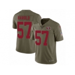 Men Nike San Francisco 49ers #57 Eli Harold Limited Olive 2017 Salute to Service NFL Jersey