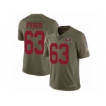 Men Nike San Francisco 49ers #63 Brandon Fusco Limited Olive 2017 Salute to Service NFL Jersey