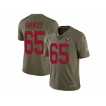 Men Nike San Francisco 49ers #65 Joshua Garnett Limited Olive 2017 Salute to Service NFL Jersey