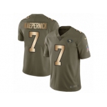 Men Nike San Francisco 49ers #7 Colin Kaepernick Limited Olive Gold 2017 Salute to Service NFL Jersey