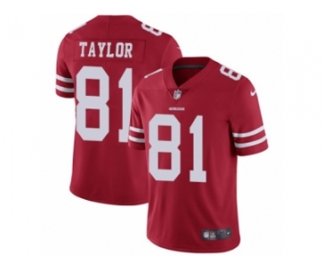 Men Nike San Francisco 49ers #81 Trent Taylor Red Team Color Vapor Untouchable Limited Player NFL Jersey