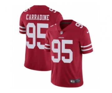 Men Nike San Francisco 49ers #95 Tank Carradine Red Team Color Vapor Untouchable Limited Player NFL Jersey