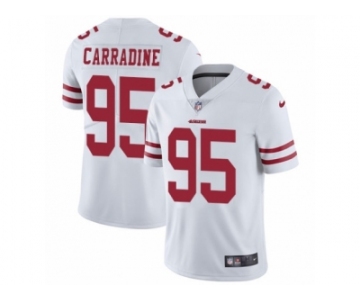 Men Nike San Francisco 49ers #95 Tank Carradine White Vapor Untouchable Limited Player NFL Jersey