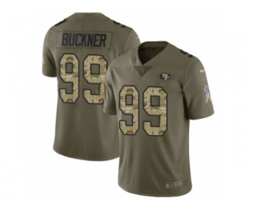 Men Nike San Francisco 49ers #99 DeForest Buckner Limited Olive Camo 2017 Salute to Service NFL Jersey