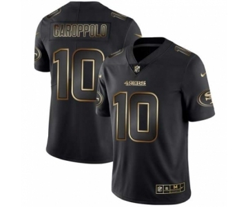 Men San Francisco 49ers #10 Jimmy Garoppolo Black 2019 Vapor Limited Golden Edition Jersey