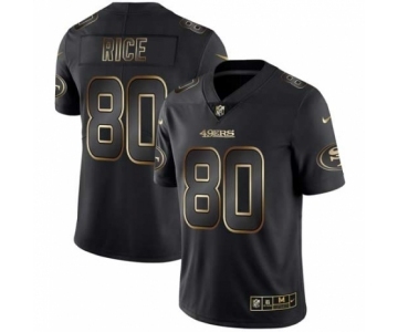 Men San Francisco 49ers #80 Jerry Rice Black 2019 Vapor Limited Golden Edition Jersey