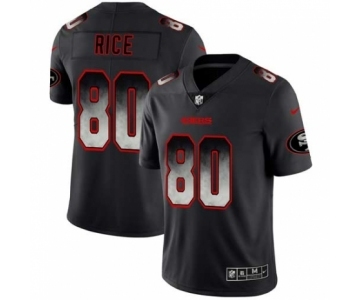 Men San Francisco 49ers #80 Jerry Rice Black Smoke Fashion Limited Jersey