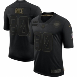 Men San Francisco 49ers #80 Jerry Rice Nike 2020 Salute To Service Retired Limited Jersey Black