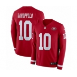 Men's Nike San Francisco 49ers #10 Jimmy Garoppolo Limited Red Therma Long Sleeve NFL Jersey