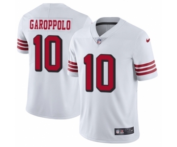 Men's Nike San Francisco 49ers #10 Jimmy Garoppolo Limited White Rush Vapor Untouchable NFL Jersey