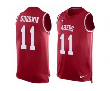 Men's Nike San Francisco 49ers #11 Marquise Goodwin Limited Red Player Name & Number Tank Top NFL Jersey