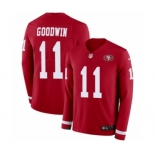 Men's Nike San Francisco 49ers #11 Marquise Goodwin Limited Red Therma Long Sleeve NFL Jersey