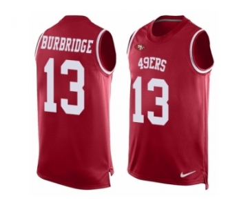 Men's Nike San Francisco 49ers #13 Aaron Burbridge Limited Red Player Name & Number Tank Top NFL Jersey