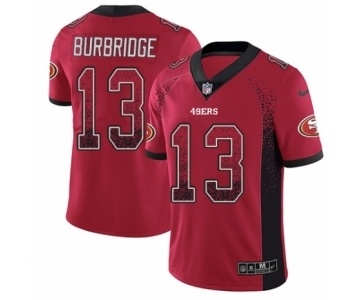 Men's Nike San Francisco 49ers #13 Aaron Burbridge Limited Red Rush Drift Fashion NFL Jersey