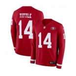 Men's Nike San Francisco 49ers #14 Y.A. Tittle Limited Red Therma Long Sleeve NFL Jersey