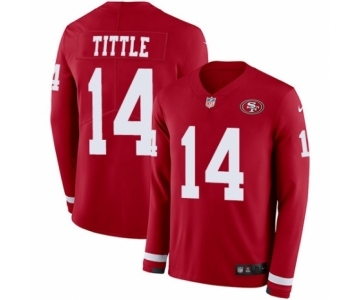 Men's Nike San Francisco 49ers #14 Y.A. Tittle Limited Red Therma Long Sleeve NFL Jersey