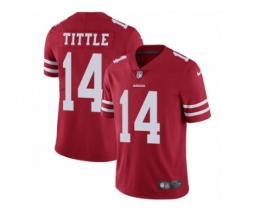 Men's Nike San Francisco 49ers #14 Y.A. Tittle Vapor Untouchable Limited Red Team Color NFL Jersey