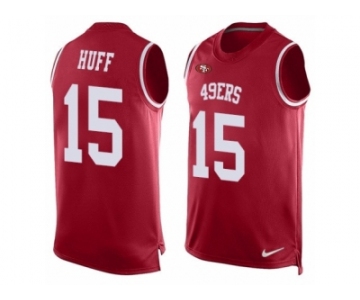 Men's Nike San Francisco 49ers #15 Josh Huff Limited Red Player Name & Number Tank Top NFL Jersey