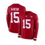 Men's Nike San Francisco 49ers #15 Pierre Garcon Limited Red Therma Long Sleeve NFL Jersey