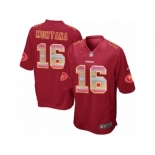 Men's Nike San Francisco 49ers #16 Joe Montana Limited Red Strobe NFL Jersey