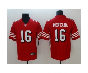 Men's Nike San Francisco 49ers #16 Joe Montana Limited red Rush Vapor Untouchable NFL Jerseys