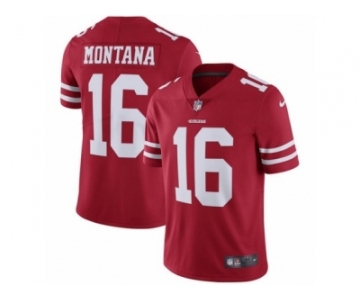 Men's Nike San Francisco 49ers #16 Joe Montana Vapor Untouchable Limited Red Team Color NFL Jersey