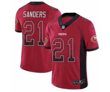 Men's Nike San Francisco 49ers #21 Deion Sanders Limited Red Rush Drift Fashion NFL Jersey