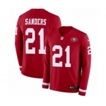 Men's Nike San Francisco 49ers #21 Deion Sanders Limited Red Therma Long Sleeve NFL Jersey