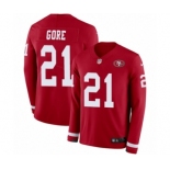 Men's Nike San Francisco 49ers #21 Frank Gore Limited Red Therma Long Sleeve NFL Jersey