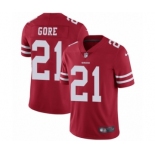 Men's Nike San Francisco 49ers #21 Frank Gore Red Team Color Vapor Untouchable Limited Player NFL Jersey